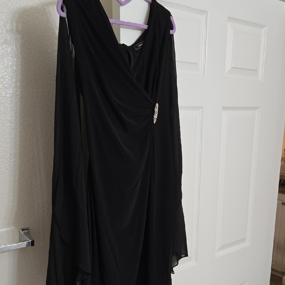 Morgan City Black Asymmetrical Cocktail Gown Size 12 Nwot